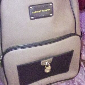 Adrienne Vittadini brown/black back pack purse